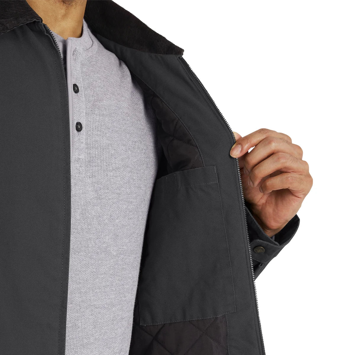 WRANGLER - Veste de Travail en Toile Pour Homme-Mens-Canvas-Work-Jacket-Gris-Grey-1795787-1938339
