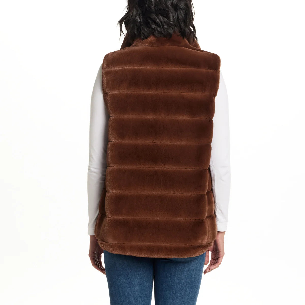 WEATHERPROOF- Veste Sans Manche en Similifourrure Pour Femme-Womens-Faux-Fur-Sleeveless-vest-Brun-Brown-3462121-1918148
