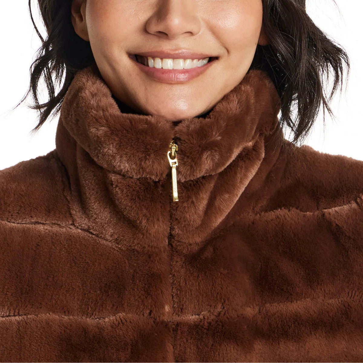 WEATHERPROOF- Veste Sans Manche en Similifourrure Pour Femme-Womens-Faux-Fur-Sleeveless-vest-Brun-Brown-3462121-1918148