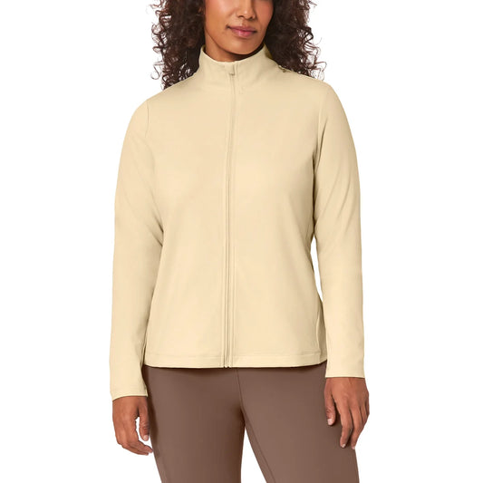 MONDETTA - Veste de Yoga pour Femme-Womens-Full-Zip-Yoga-Jacket-Beige-3666003- 1953101