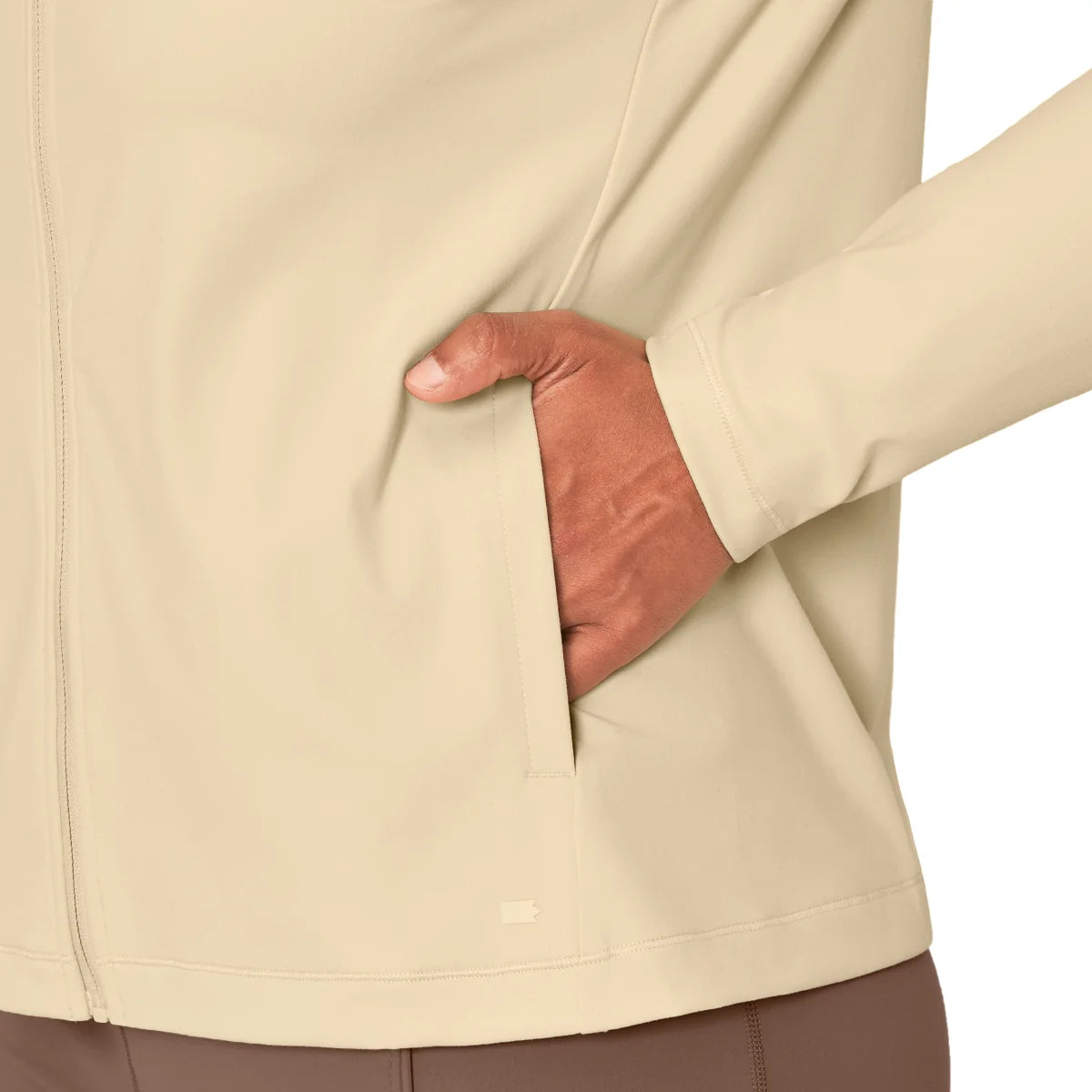 MONDETTA - Veste de Yoga pour Femme-Womens-Full-Zip-Yoga-Jacket-Beige-3666003- 1953101