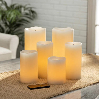 GERSON - Set of 6 Glow Wick LED Candles