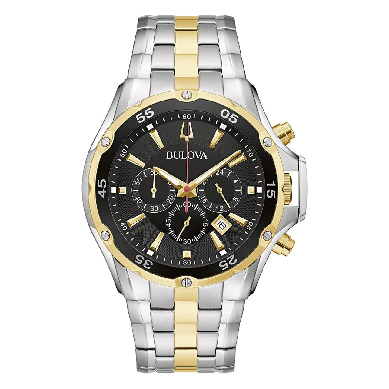 bulova-montre-homme-argent-or-doré-noir