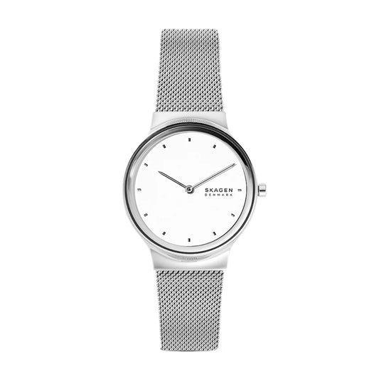 Skagen-montre-femme-argent-blanc