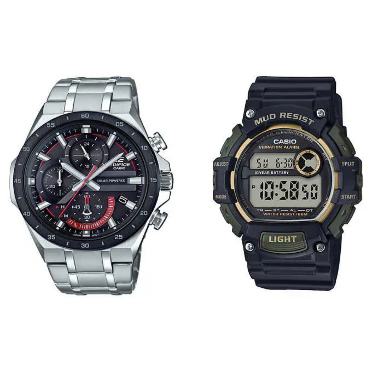 Casio-ensemble-montre-homme-work-play-argent-vert-noir-rouge