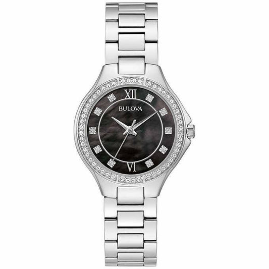 bulova-montre-femme-argent-noir-nacré-diamants