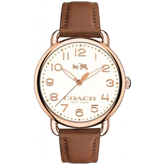 coach-montre-cuir-or rose