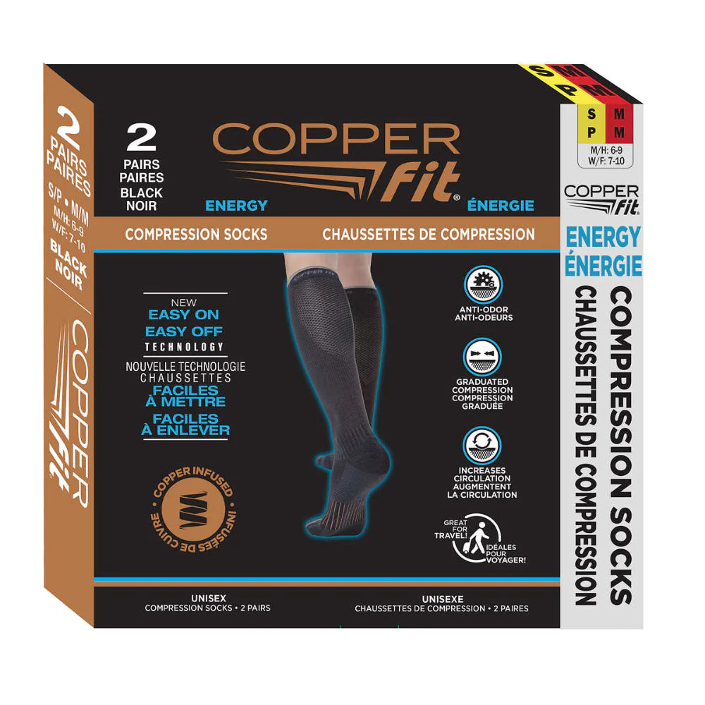 copper-fit-2-paires-chaussettes-compression-énergie-energy-pairs-socks