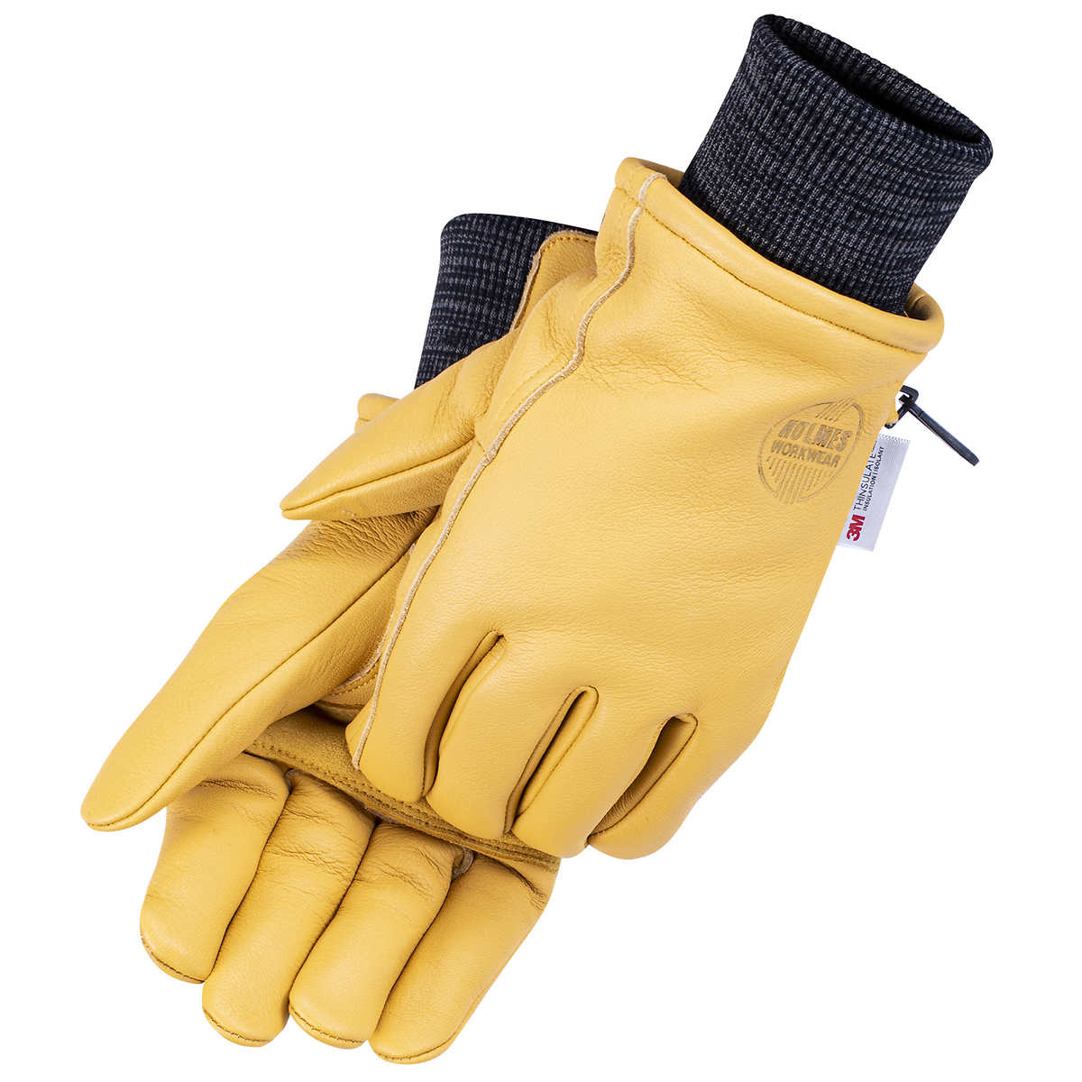Holmes-workwear-2-paires-gants-hiver-cuir-jaune-2