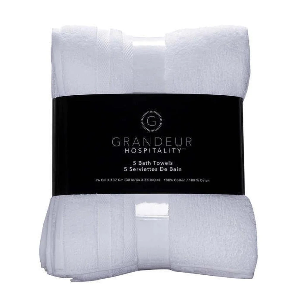 GRANDEUR-HOSPITALITY-ENSEMBLE-5-SERVIETTES-BAIN-BATH-TOWELS