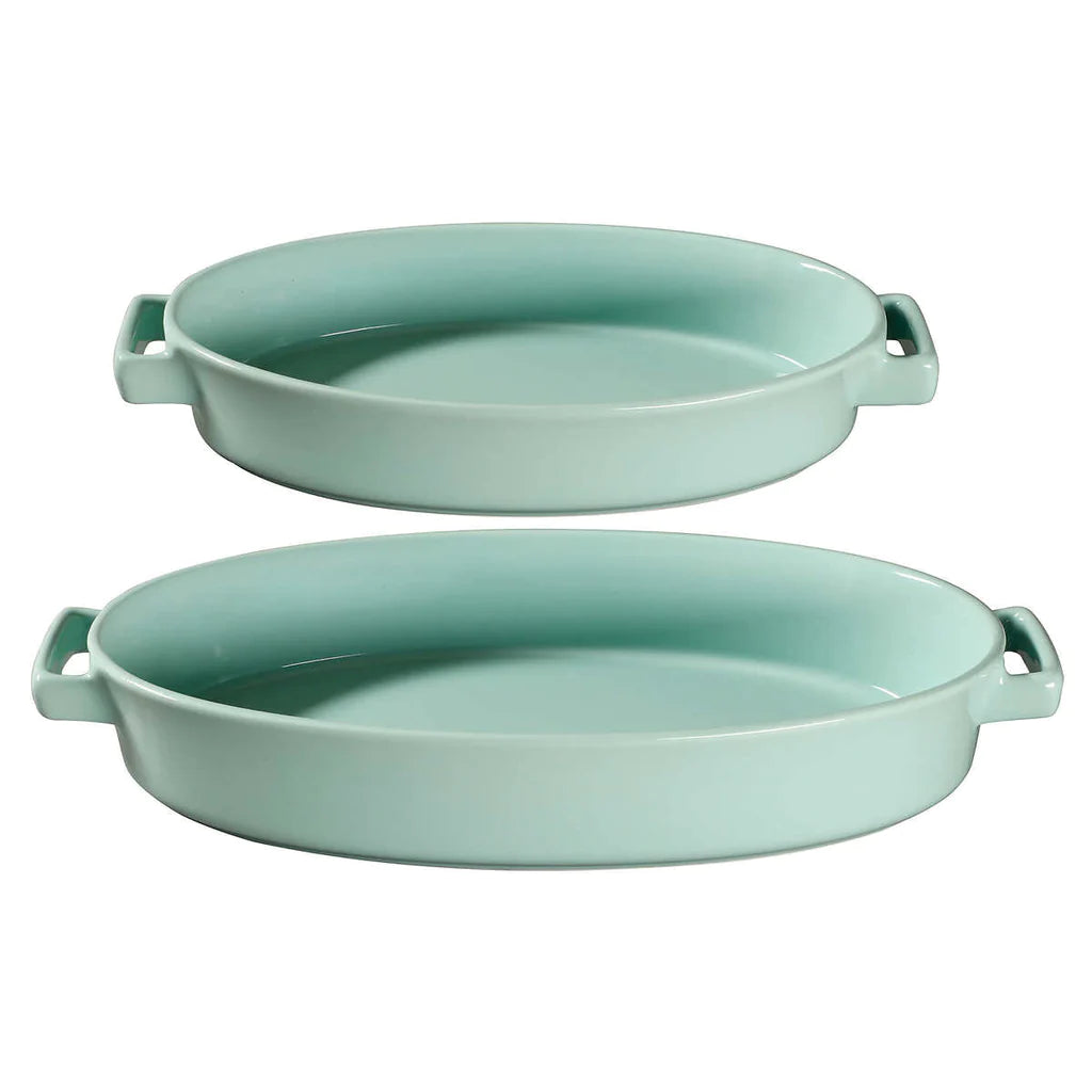 Martha-stewart-ensemble-2-plats-ovales-grès-four-oval-baking-dish-set-stoneware-2-piece