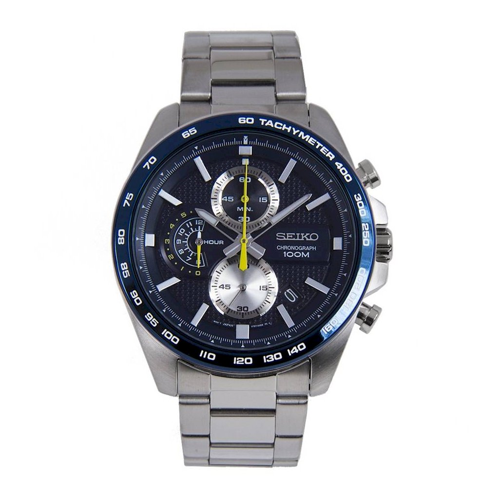 SEIKO-MONTRE-HOMME-BLEU-ARGENT-JAUNE