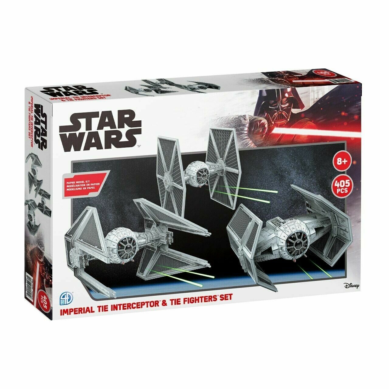 4D MODEL KIT-STAR WARS-MODÉLISATION-PAPIER-IMPERIAL TIE INTERCEPTOR-TIE FIGHTTERS-SET